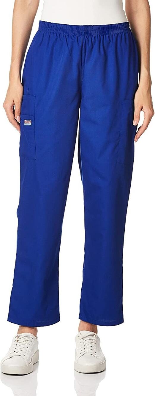 Cherokee Cargo Scrub Pants Women's Medium Petite Galaxy Blue #4200 P